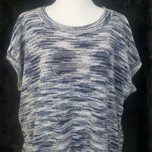 LIZ CLAIBORNE Navy blue & white  Sleeveless Sweate
